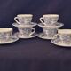 Set of six cups and saucers in opaline, vintage, RIVANEL