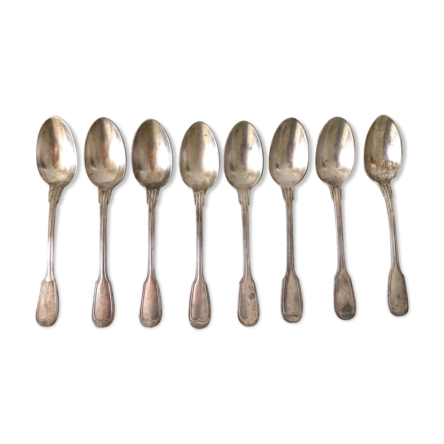 8 silver metal spoons