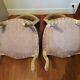 A pair of Louis XV style armchairs in wood and velvet fabrics