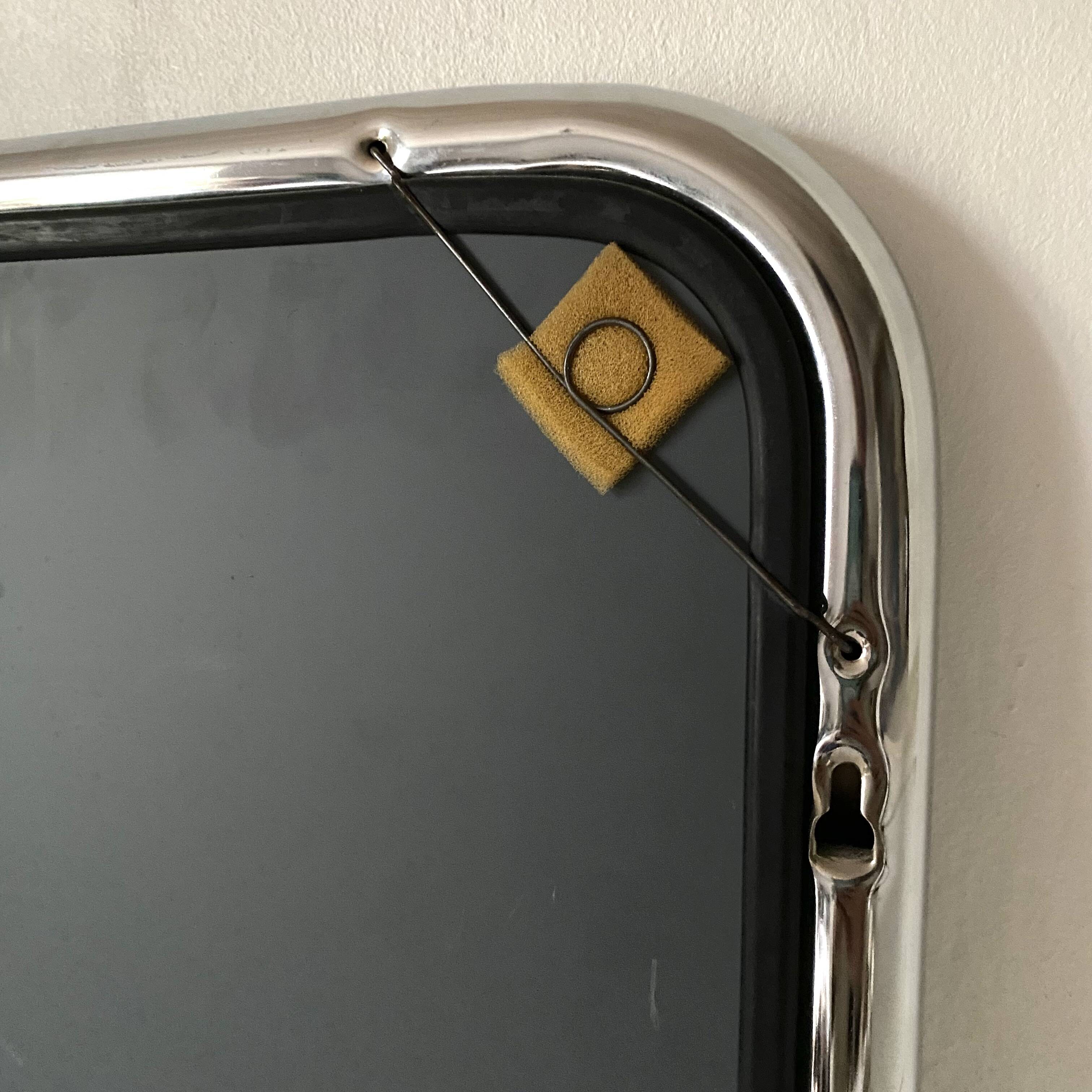 Vintage tubular chrome mirror, 70s