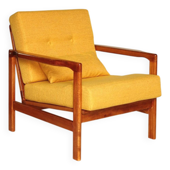 Scandinave fauteuil jaune rétro conclu par Z.Baczyk 1965