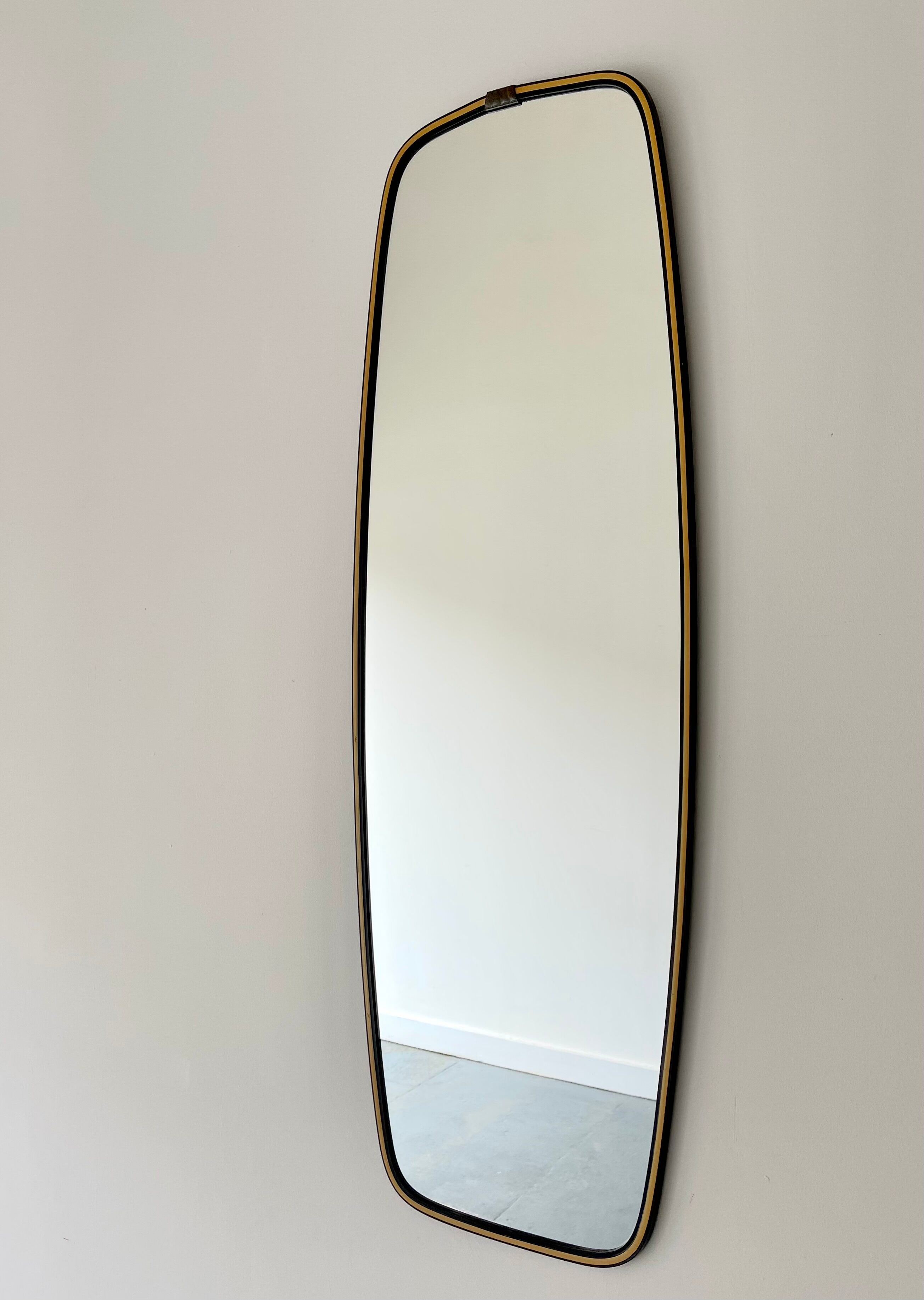 Vintage Wall Mirror with thin Black Frame