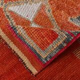 3x11 Red & Pink Super Soft Vintage Runner Rug, 98x335Cm