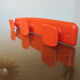 Orange plastic wall coat rack "syla" france 1970