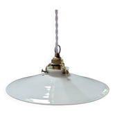Old smooth opaline suspension lamp art deco 1930 diameter 25.5 cm n°2