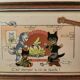 Small frame old postcard early 20th century little humanist cats st nicolas christmas