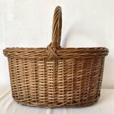 Woven wicker basket