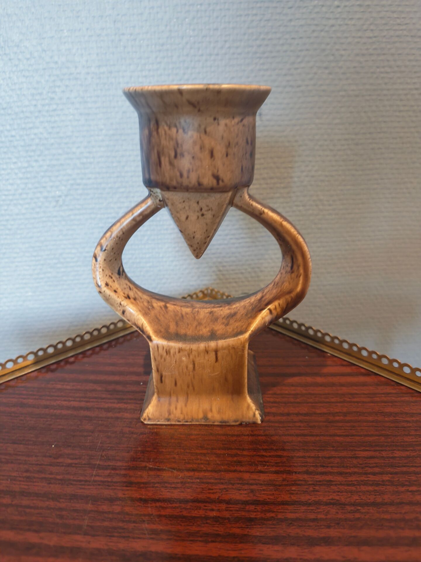Superb Vintage Ceramic Candle Holder – Modernist & Brutalist Design