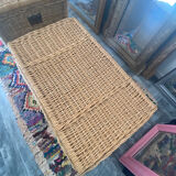 Coffre rotin vintage