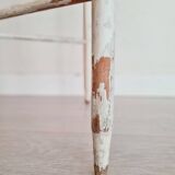 Old towel rack in patinated white wood