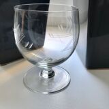 Set of 5 round crystal wine glasses engraved 50s