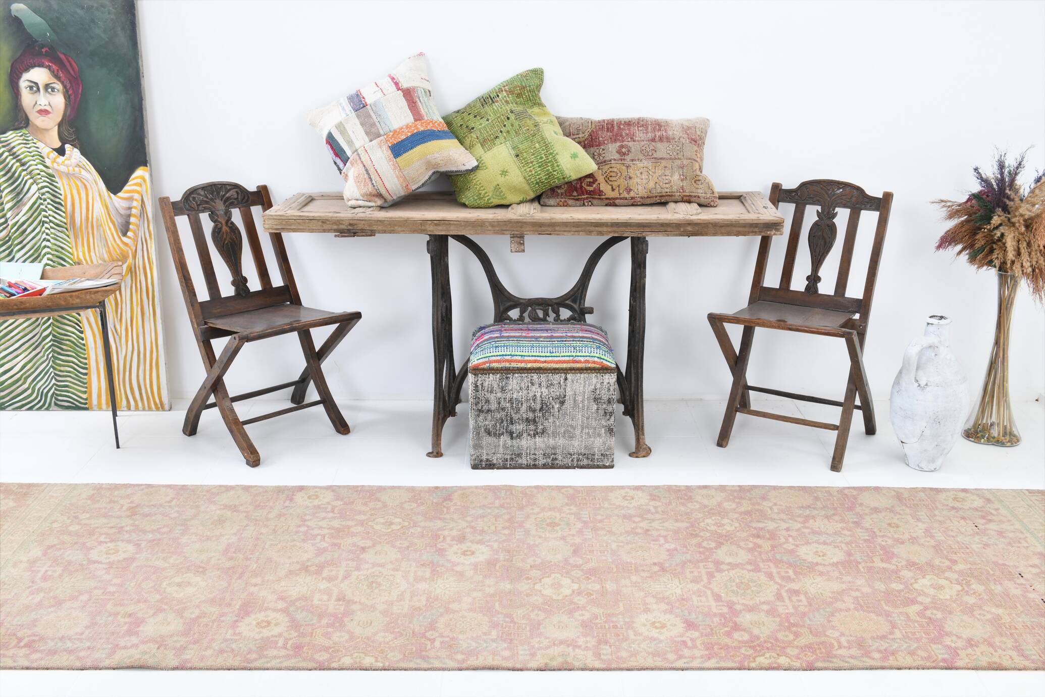 Shades Of Pale Pink Persian Runner Rug