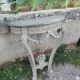 Beautiful antique wooden console with a marble top in Louis XVI style.