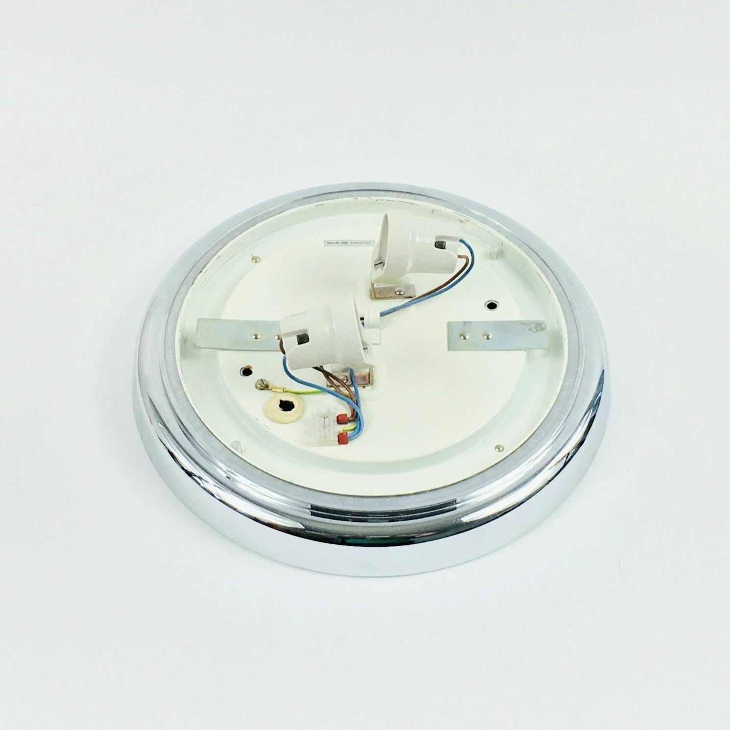 Large Mid Century Flower Shaped Glass Ceiling Light From Limburg, 1970s