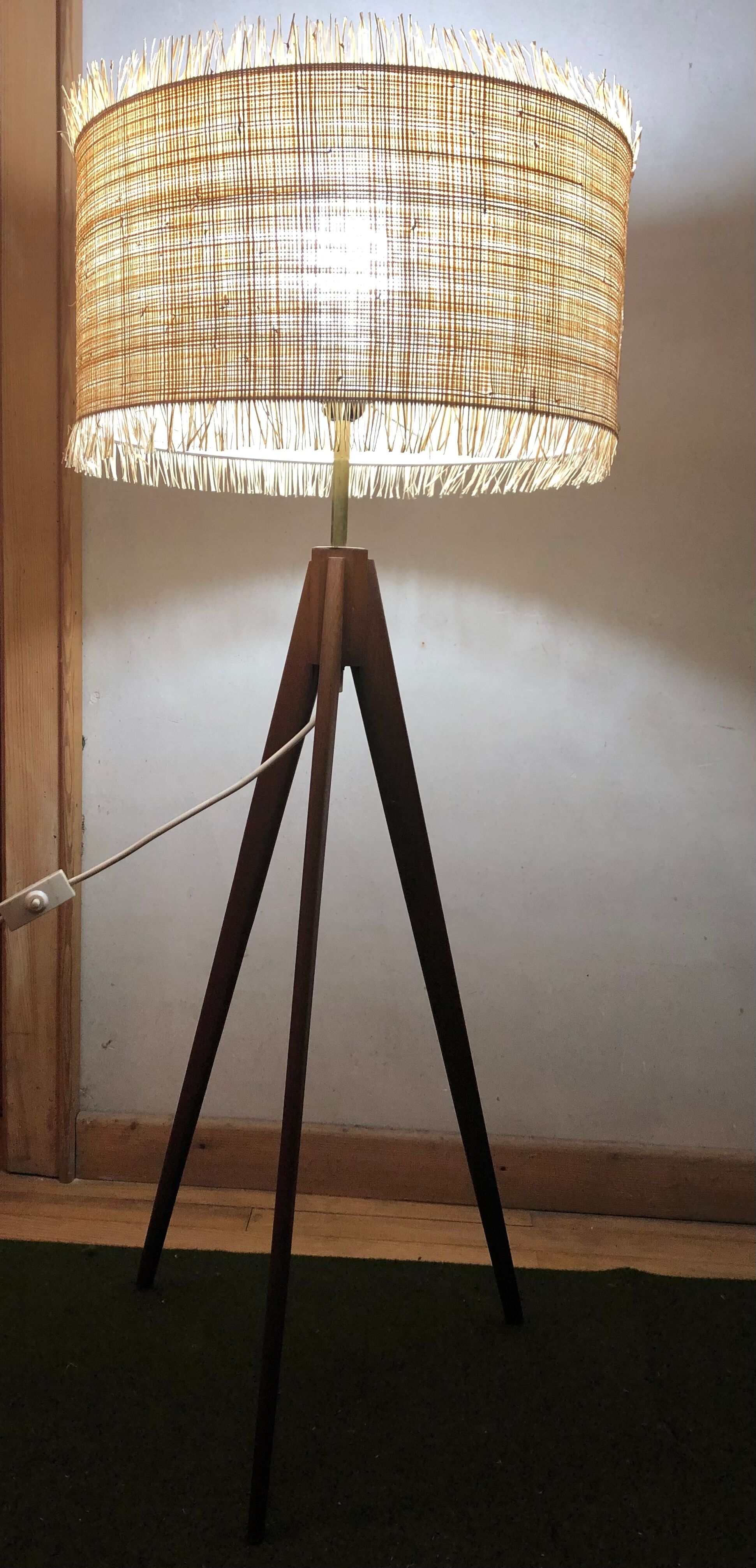 Triplet lamp teak style 60s