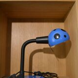 blue metal desk lamp