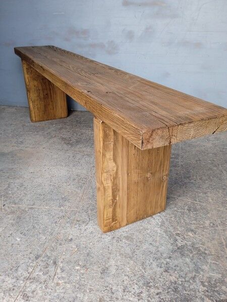 Solid wood bench patinated 160cm