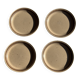 Lot de 4 assiettes à dessert en grès beige liseré brun Sarreguemines grès