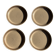Lot de 4 assiettes à dessert en grès beige liseré brun Sarreguemines grès