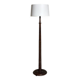 Charles Dudouyt style turned oak wood floor lamp 1940
