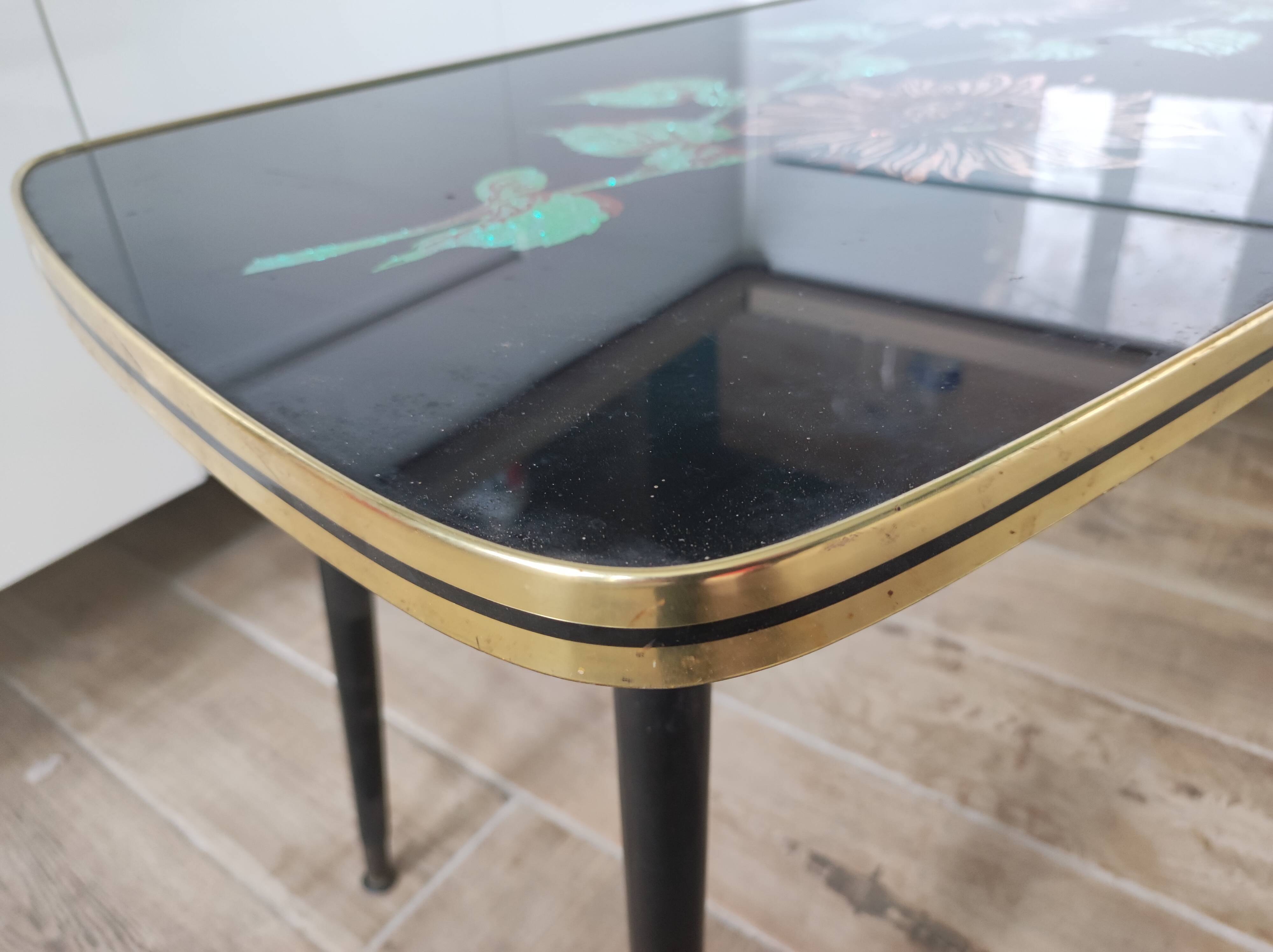 Coffee table cocktail feet compass vintage 60