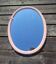 Vintage oval mirror pastel pink font Louis XVI Romantic Shabby style