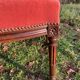 Armchair Voltaire or shepherdess and foot rest in pink velvet Louis XVI