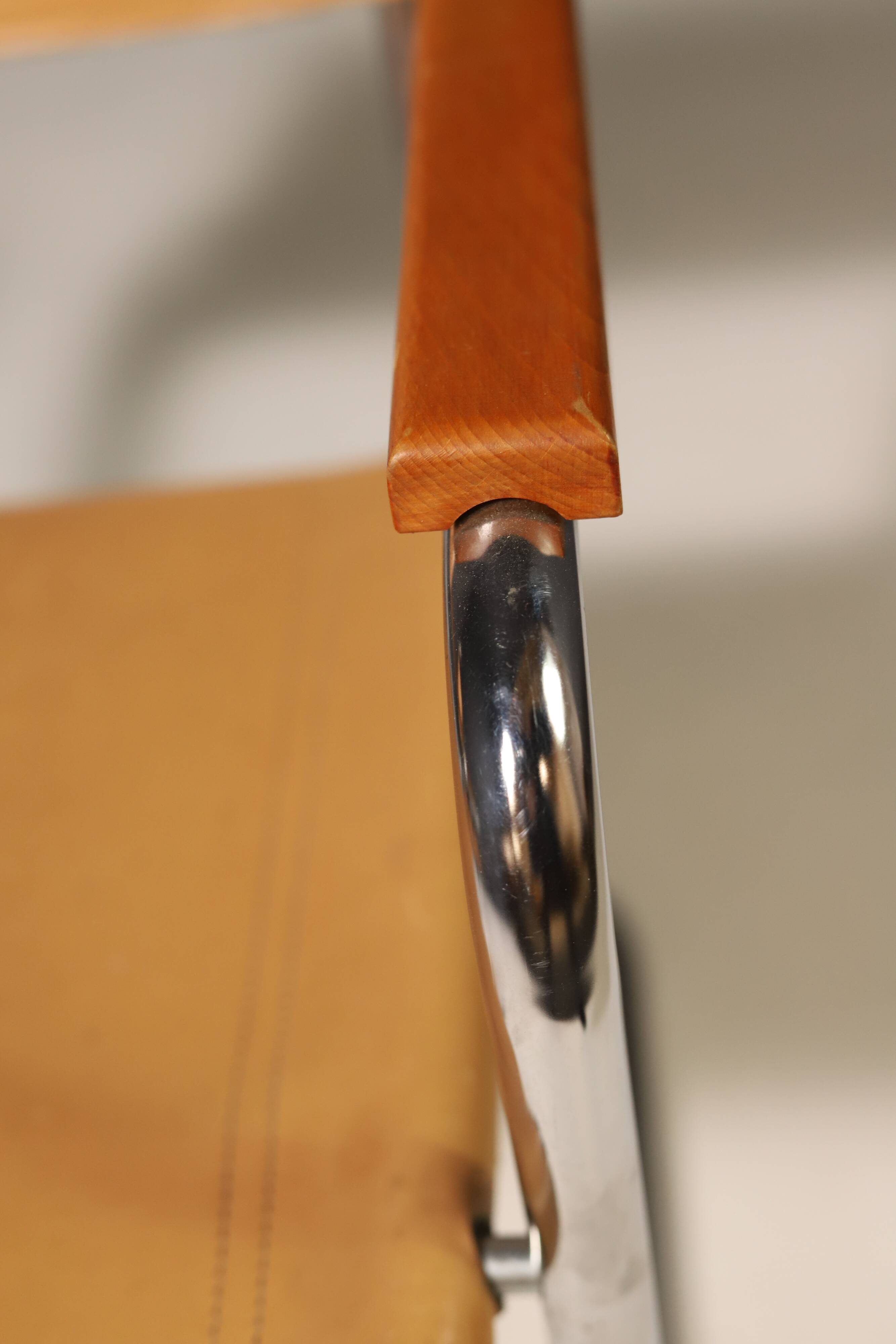 Pair of Cantilever Tubular Steel Armchairs MG5 Grassi style 1970´s