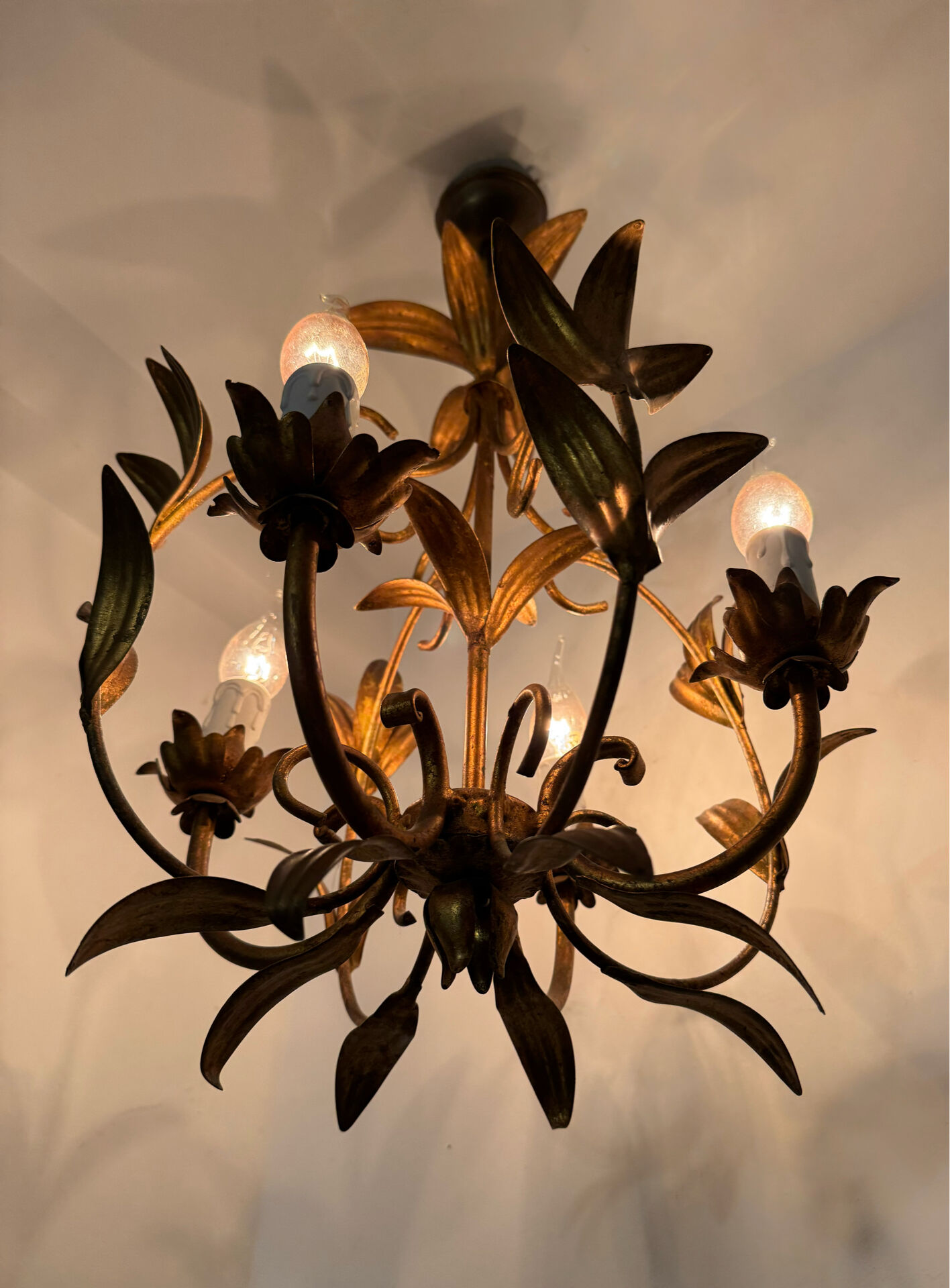 Golden palm leaf lustre 1970s