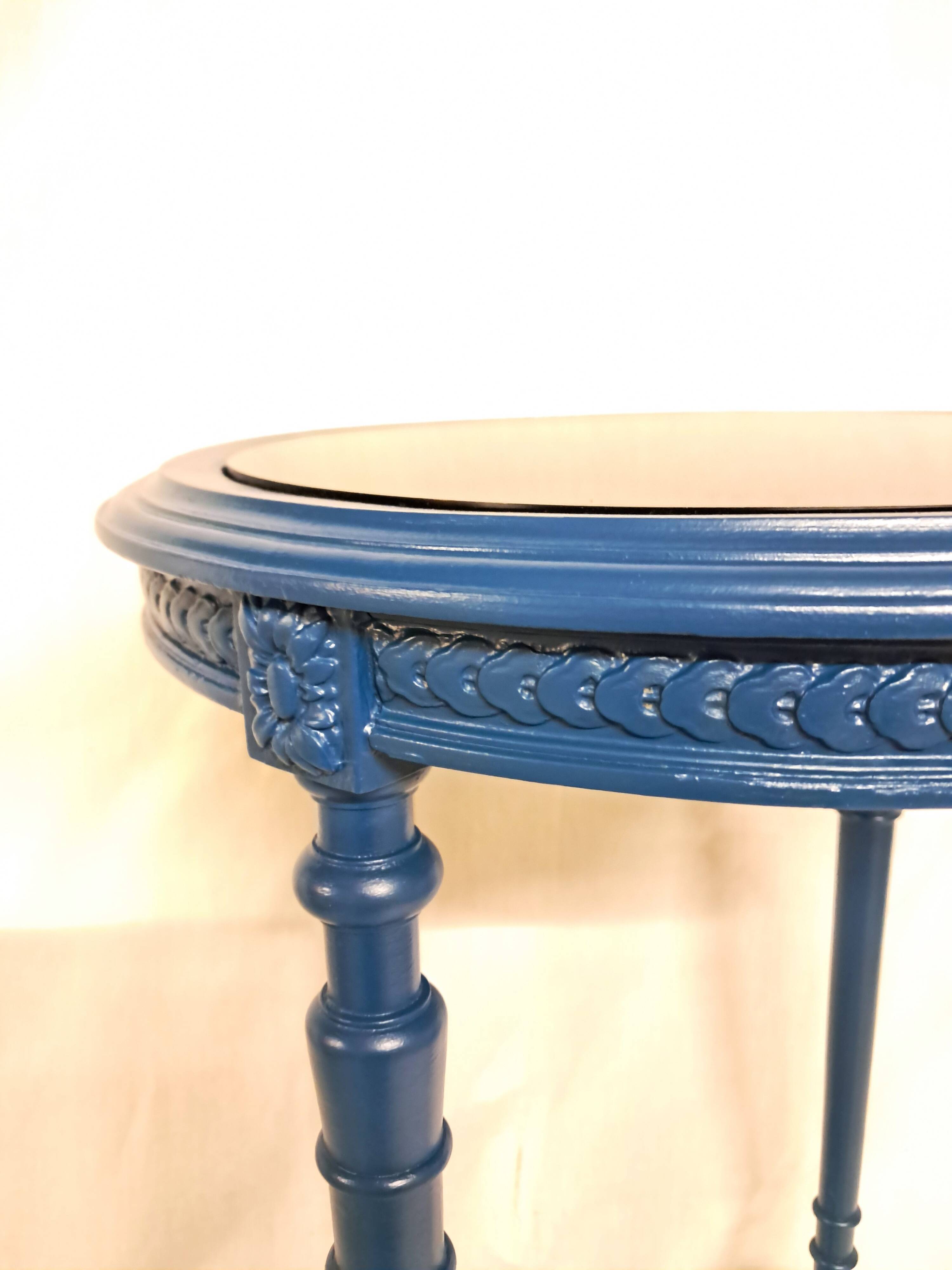 Napoleon III Modernized Guéridon Table in Blue