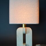 Italian mid century travertin table lamp