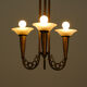 Art Deco chandelier circa 1930 in metal and glass