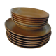 12 assiettes gres village France cnp 6 plates - 6 hollows