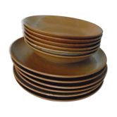 12 assiettes gres village France cnp 6 plates - 6 hollows