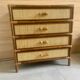 Vintage 4-drawer chest of drawers from 1970, rattan and bamboo, excellent condition.