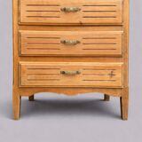 Art Deco glass-fronted Parisian buffet in raw wood