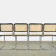 Set of 4 Cesca tubular frame cantilever dining chairs, Italy 1990s