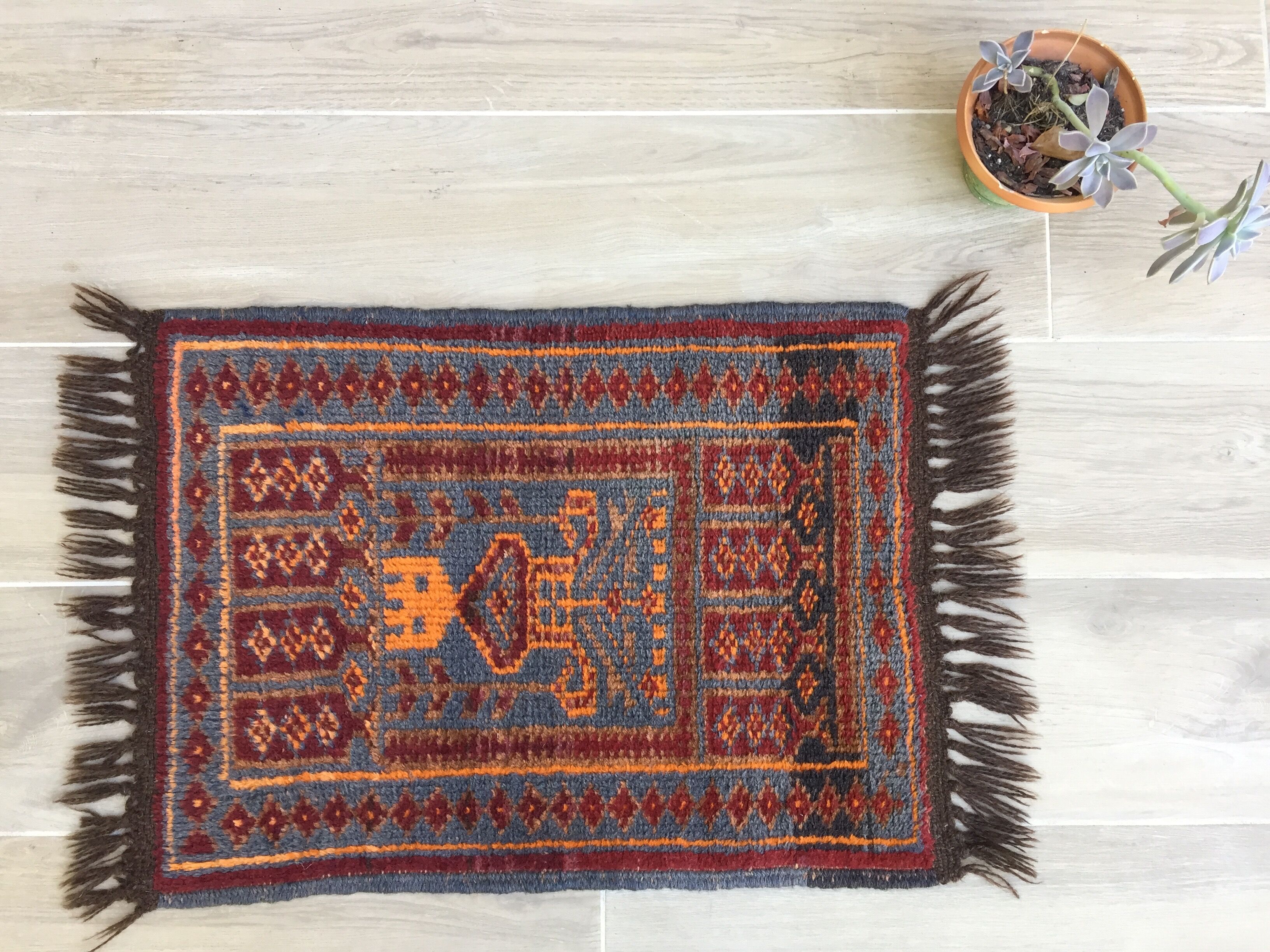 Oriental carpet pure wool 78 x 48cm