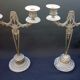 WMF Antique Art Nouveau Candlestick Pair Jugendstil  Germany