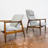 Pair Of Mid Century Restored Armchairs Gfm 64 by Edmun Homa, 1960s
