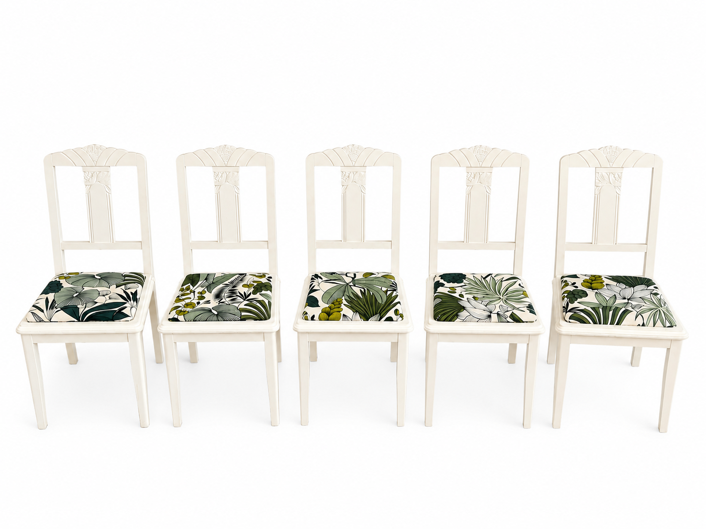 5 relooked antique chairs