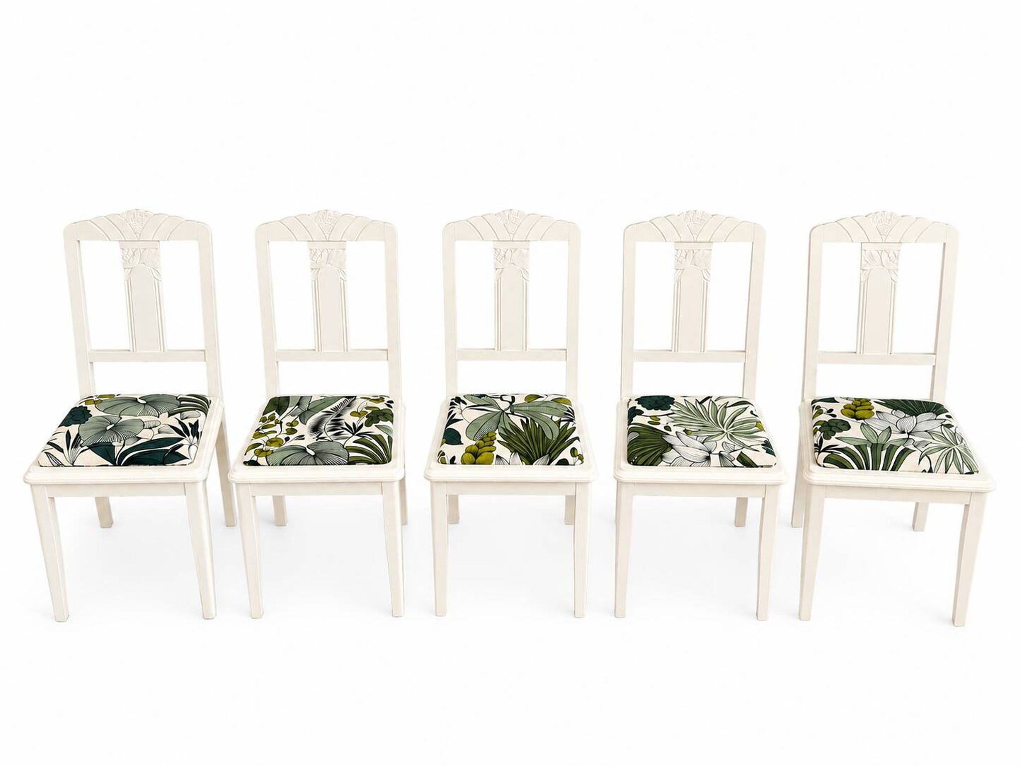 5 relooked antique chairs