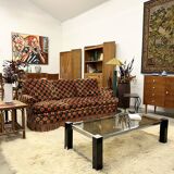 "Maximalist" 3-Seater Sofa 70s – Carved Velvet & Feathers