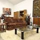 "Maximalist" 3-Seater Sofa 70s – Cut Velvet & Feathers