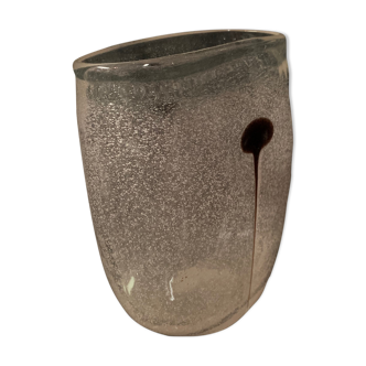 Vase en verre bullé