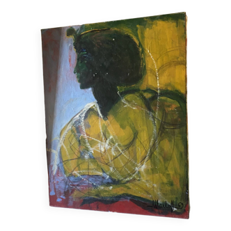 Painting portrait of a woman Marloff 1960