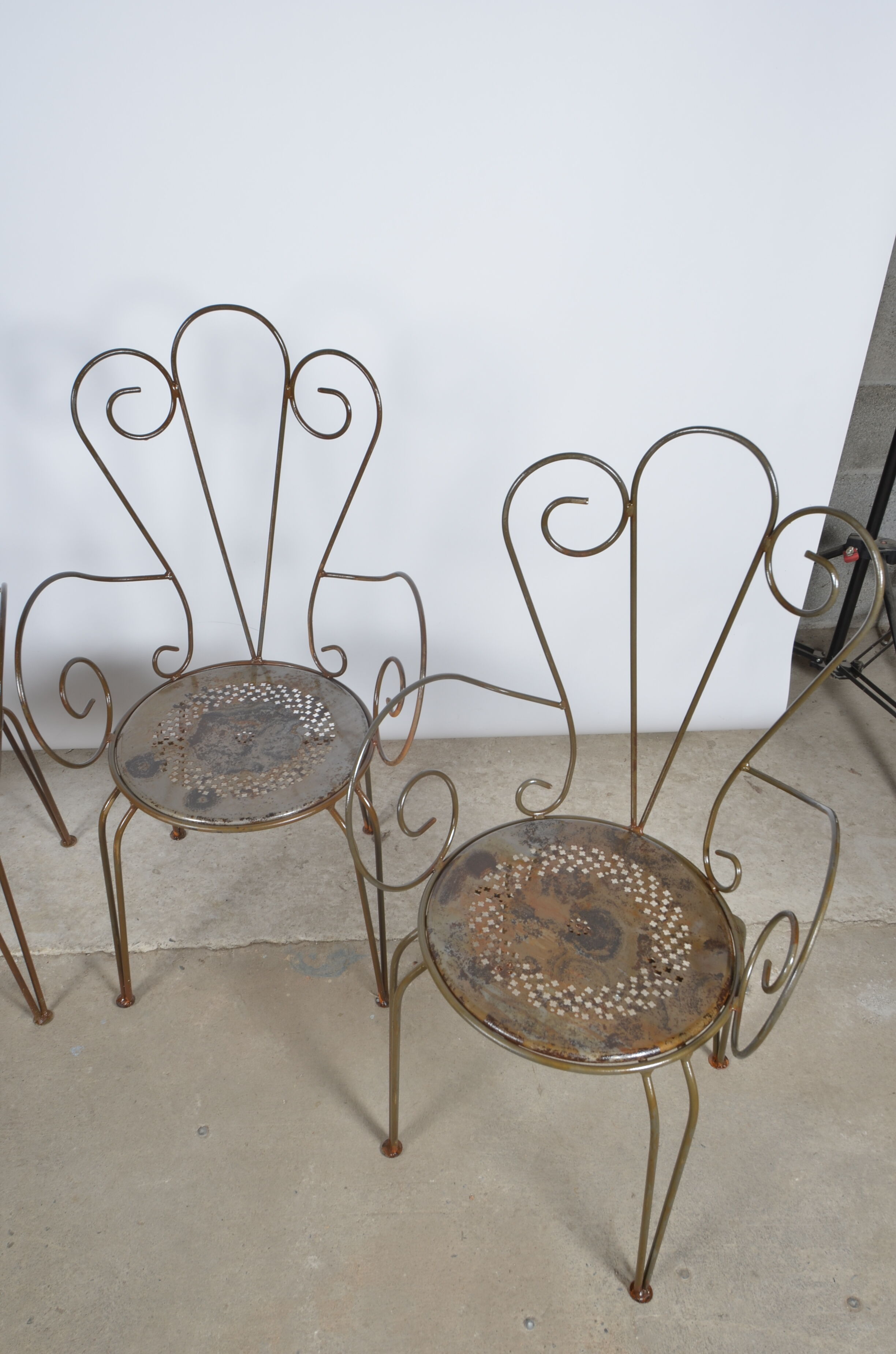Chaises de jardin en fer forgé