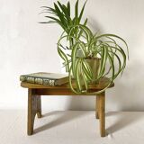 Low stool, plant stand in yellow painted wood
