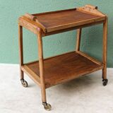 Scandinavian teak rolling trolley