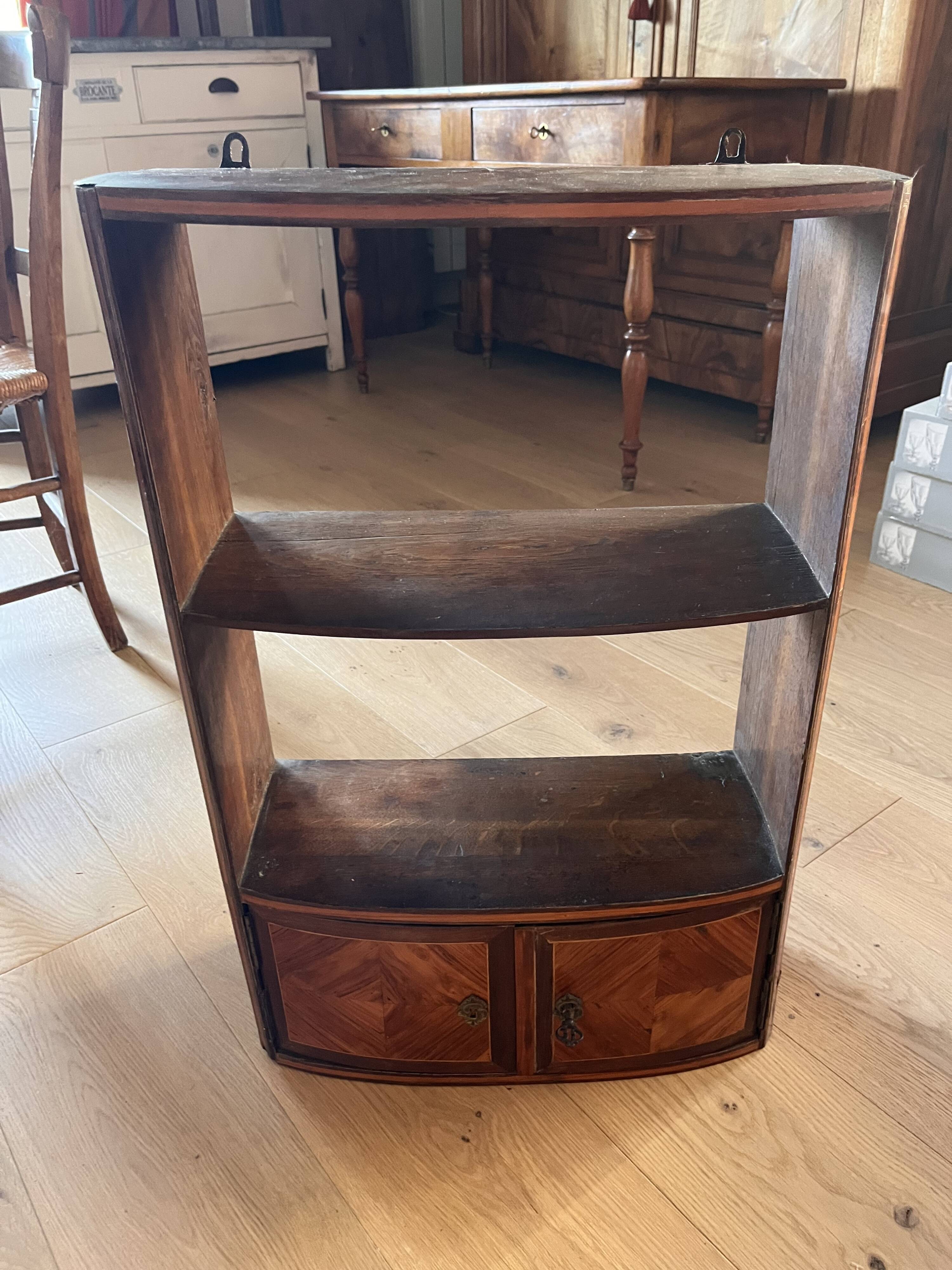 Small antique wall shelf / marquetry
